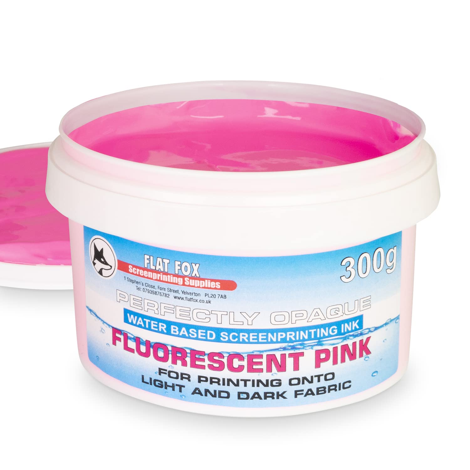 Flat Fox Screen Printing Opaque Water Based Fabric Inks (Fluorescent Pink, 300g)…