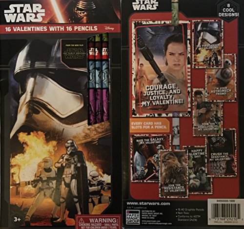 thumbnail image 2 of Star Wars Mandalorian Valentine’s Day Cards For Kids – 16 Count With Pencils – Paper Magic 2 of 5