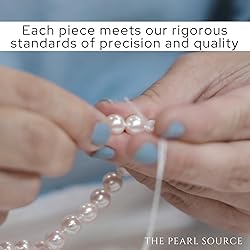 The Pearl Source 14K Gold 7-8mm AAAA Quality Round