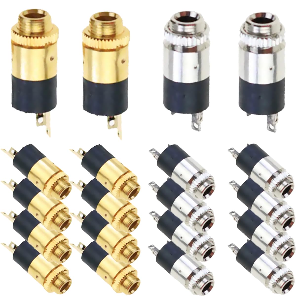 Youmile 20 pcs 3.5mm Stereo Jack Mount Audio Headphone Connector PJ-392 Gold & silver plating Durable and anti-interference,for MP3 Audio Headphone DIY