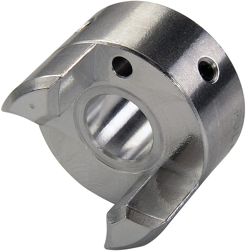 Ruland MJS15-4-A Jaw Coupling Hub, Set Screw Style, Polished Aluminum, 4mm Bore, 15mm OD, 21.8mm Length