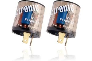 2PCS 12V Flasher Relay 2 Pin,Cylindric Turn Signal Relay Automotive Relay Only for Fixing Halogen Bulb Frequent Flicker,Car A
