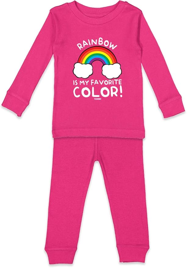 Rainbow is My Favorite Color Cute Youth Pajama Set (Pink