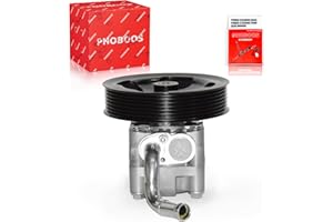 PHOBOOS Power Steering Pump Compatible with INFINITI 2008-2017 V6 3.5L/3.7L Models, with Outlet & Pulley, Smooth Steering, Low Noise, High Durability, Ref. 21-394