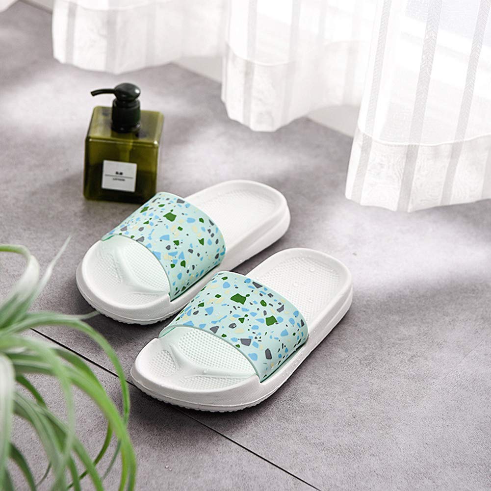 Shower Sandal Slippers with Drainage Holes Quick Drying Bathroom Slippers Gym Slippers Soft Sole Open Toe House Slippers for Men and Women,17white,40.41