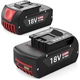 TONAMO 2 Pack 18V 6.0Ah Battery Replacement for Bosch 18V Battery, Compatible with Bosch 18V Battery BAT609 BAT609G BAT618G BAT619 Cordless Power Tools