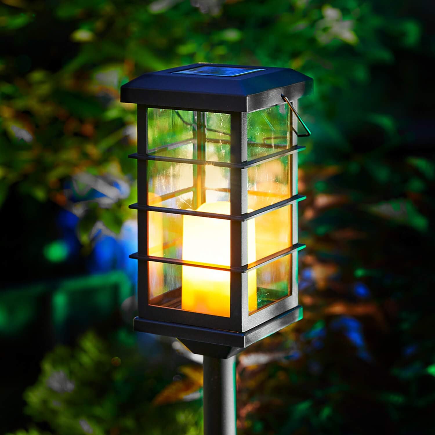 2Pack Outdoor Solar Garden Lights Decorative Flickering Flameless Candle Stake Lights Table Lantern for Patio, Yard, Lawn, Walkway (Bronze) : Garden & Outdoor