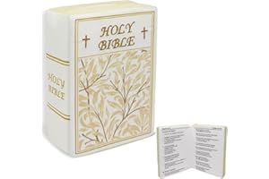 Yelakey Holy Bible Pillow,Cozy Faith Bible Plush That Opens Christian Plush (Beige)