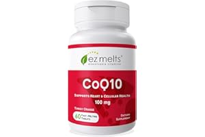 EZ Melts Dissolvable CoQ10 Supplement 100 mg, Sugar-Free, 2-Month Supply - 1 Pack