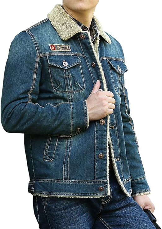 sherpa lined denim jacket mens big and tall