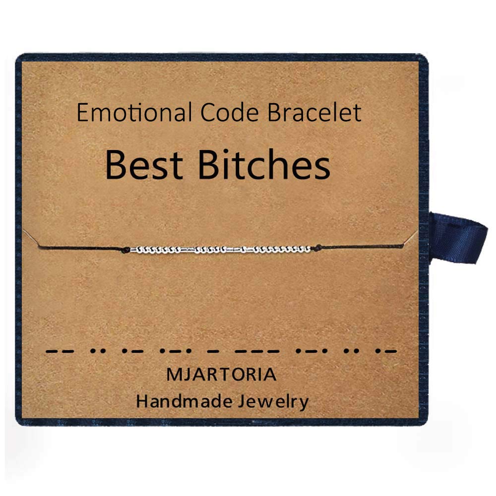 Fuck Off Morse Code Bracelet Beads on Silk Cord Friendship Bracelet Gift for Her