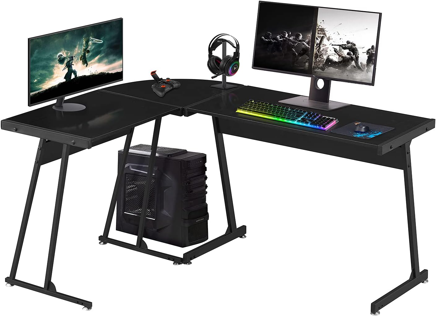 Symylife Gaming L Shaped Desk Computer Corner Desk,57.8