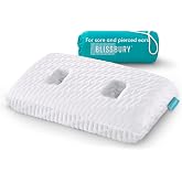 BLISSBURY Piercing Pillow, Ear Pillow with Hole, Adjustable Memory Foam | CertiPUR-US foam, dual ear openings, adjustable loft, washable cover