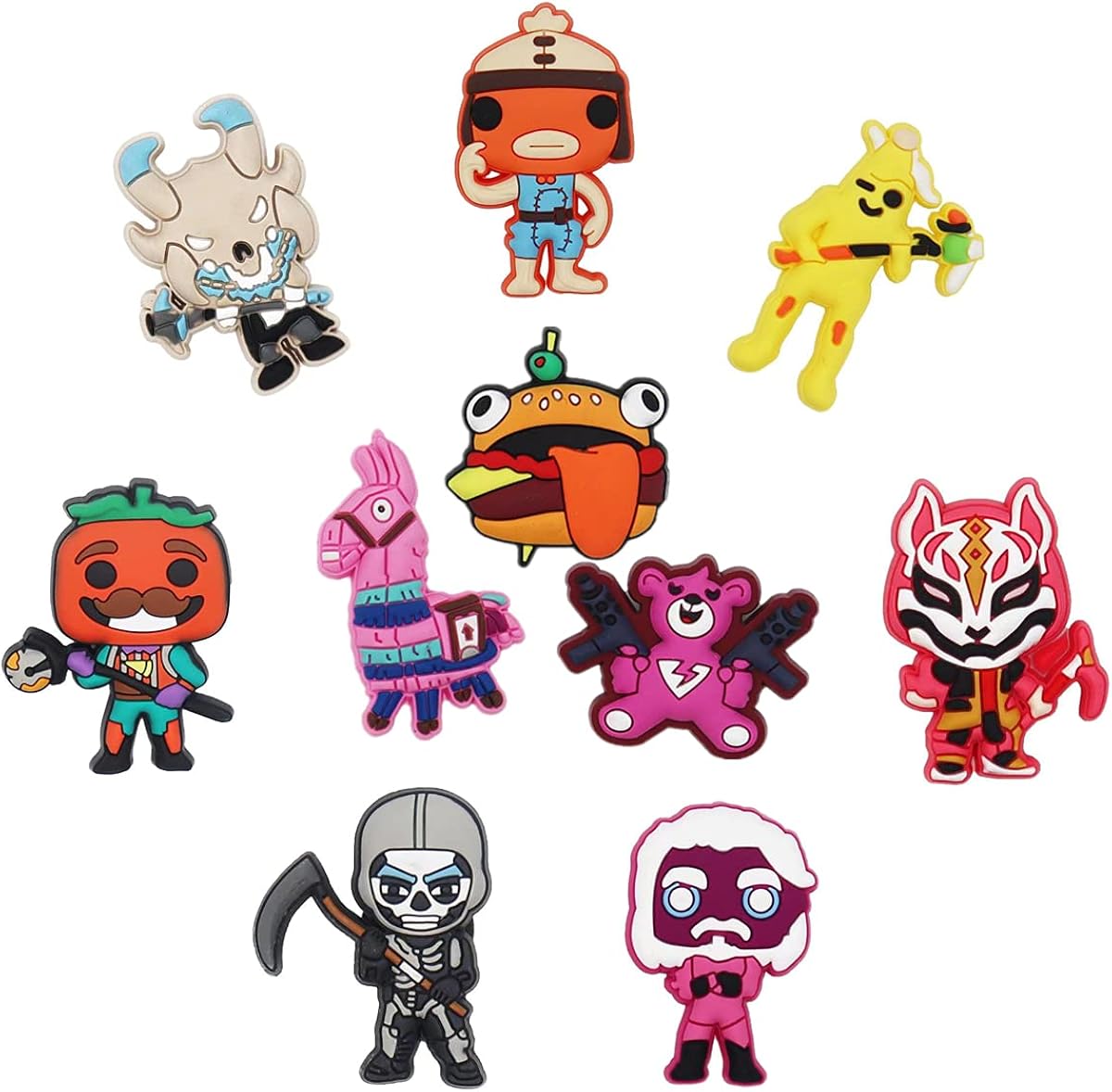 10 pcs Fortnite Shoe Charms Fits for Clog Sandals Decoration Wristband