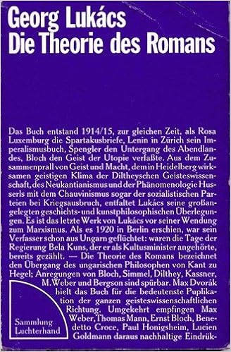 Die Theorie Des Romans Ein Geschichtsphilosophischer Versuch Uber Die Formen Der Grossen Epik Amazon De Lukacs Georg Bucher