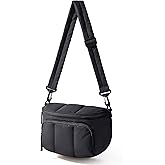 BAGSMART Puffer Crossbody Bum Bags for Women, Small Cross Body Purses for Women Travel & Work, Quilted Water-resistant Hobo | 4L, Quilted, Puffy, Mom, Everyday bag