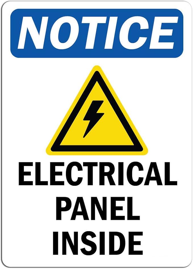 Notice Electrical Panel Inside Sign with Symbol Label