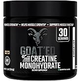 GOAT'ED Creatine Monohydrate Powder | 100% Pure Micronized Creatine for Muscle Growth, Strength & Recovery | High-Absorption, Unflavored Creatine Supplement for Men & Women, 30 Servings