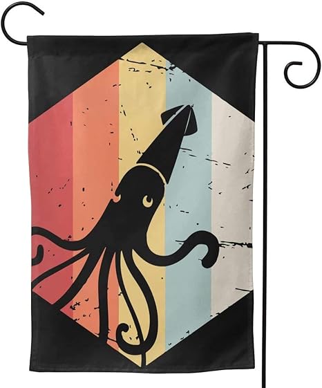 Amazon Co Jp パーティー用の明るい色のフェード耐性レトロクラーケンイカガーデンフラッグ装飾 ホワイト 12 5 X18 Diy 工具 ガーデン