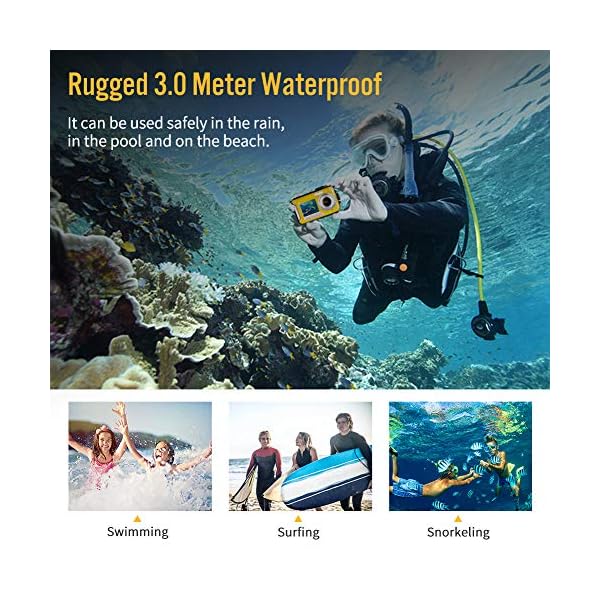 Unterwasserkamera Kamera Wasserdicht mit Dual Screen 2.7K 48MP Unterwasserkamera Digital Wasserdicht zum Schnorcheln… – Bild 5