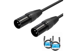 Yinker XLR Cable Male to Male, 3 Pin Male to Male Microphone Cable with Oxygen-Free Copper (10ft/3m, 2pack)