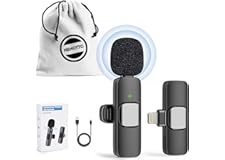 HEHOTTC Mini Wireless Lavalier Microphone for iPhone iPad - Noise Reduction Lapel Mic for Recording, Clip on Microphone, Omni