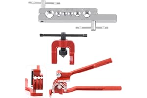 Swpeet 3Pcs Auto Double Flaring Tool Kit and 180 Degree 3 in 1 Tube Bender Assortment Kit, 5/8" 5/16" 3/16" 1/4" 3/8" 1/2" Li