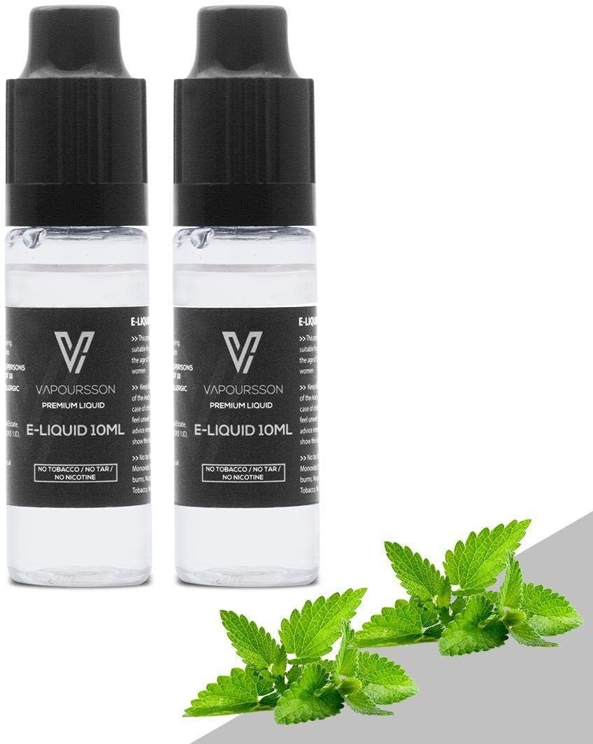 VAPOURSSON 2 X 10ml E Liquid | Mint | 2 Pack New Formula to Create A Super Strong Flavour with Only High Grade Ingredients | Made for Electronic Cigarette and E Shisha | Eliquid