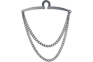 VVCOME Men's Tie Chain Gold Silver Black Tie Clips Link Chain Cravat Collar Pins with Gift Box