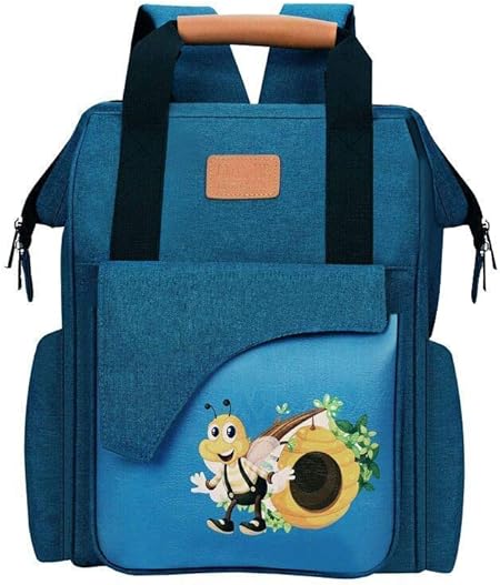 Quanjie Grote Luiertas Baby Veranderende Rugzak Waterdichte Luiertassen Nylon Travel Tote Met 2 Wandelwagen Haken Voor Mama En Papa Blauw Amazon Nl