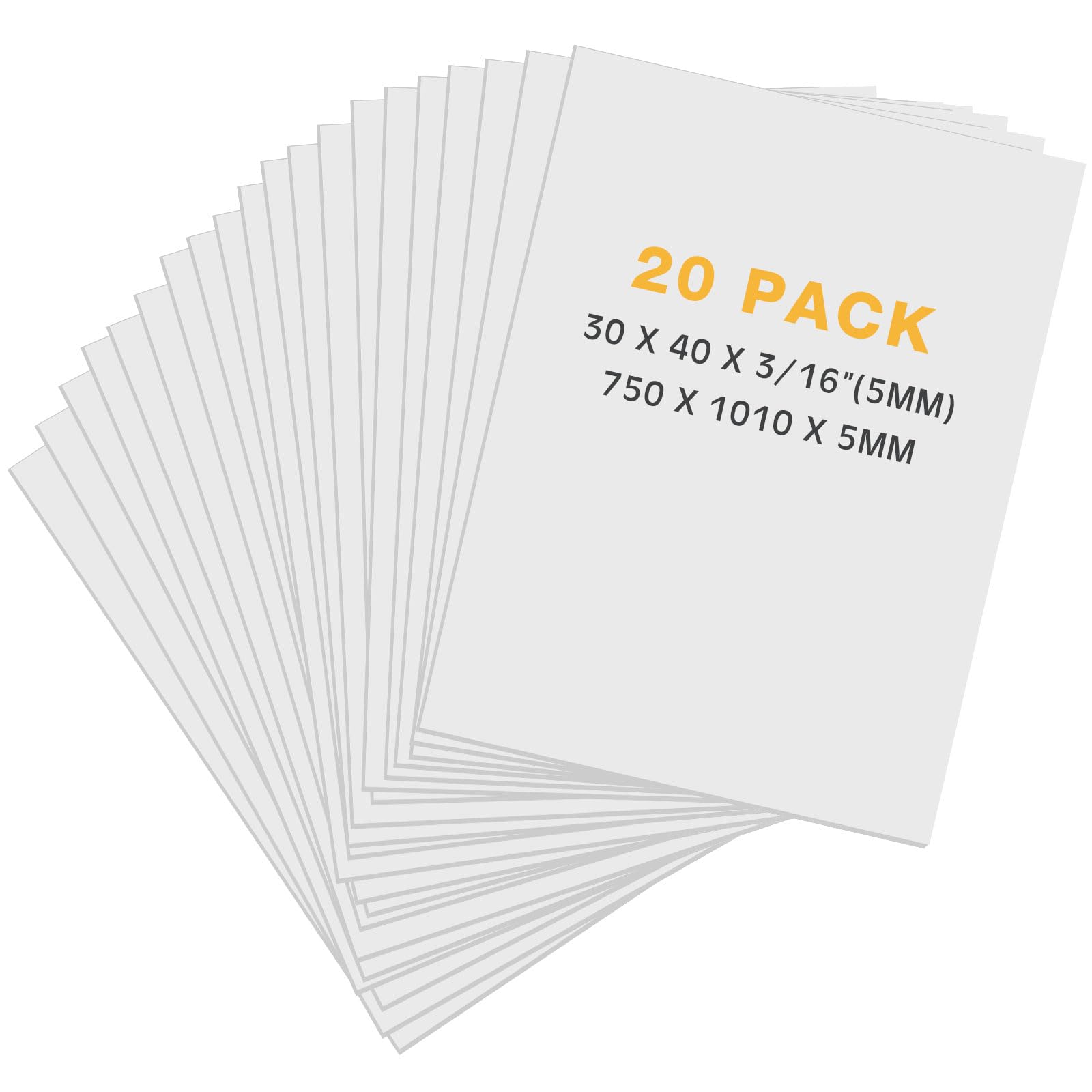 Photo 1 of Tenceur 20 Pcs Large Foam Boards Bulk Foam Core Backing Board 3/16 Inch Thickness Foam Core Board Foam Poster Boards for Presentations, School, Office, Art Projects(White,30 x 40 x 3/16 Inches)