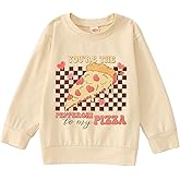 MODNTOGA Toddler Girl Boy Valentines T-Shirt Love and Pizza Graphic Tee Funny Letter Pullover Tops Long Sleeve Shirt