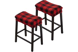 Bifaunvogel Bar Stool Cover Rectangle Set of 2 Printed Stretch Counter Height Bar stools Slipcovers Saddle Stool Slipcover Bench Seat Protector Backless Bar Stools Covers for Kitchen Counter #11