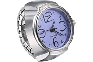 Ibohevo Women Finger Watch Rings: Unisex Vintage Waterproof Men Finger Ring Clock Set Analog Arabic Numerals Dial Novelty Quartz Watches with Elastic Band