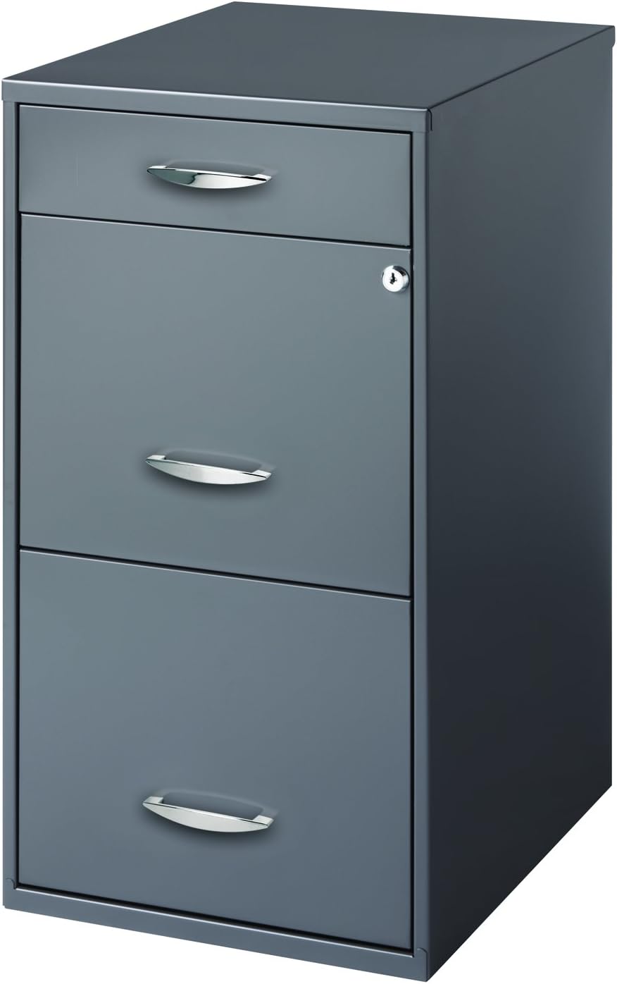 Amazon Com Hirsh Soho 3 Drawer File Cabinet In Charcoal Home Kitchen