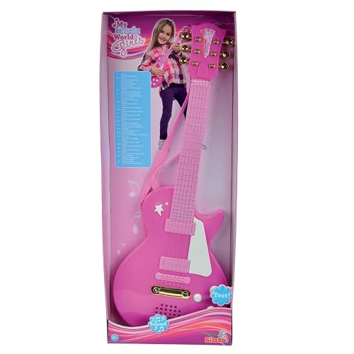 'My Music World' Girl's Electronic Pink Guitar with Metal Strings | 56cm | for Ages 4+