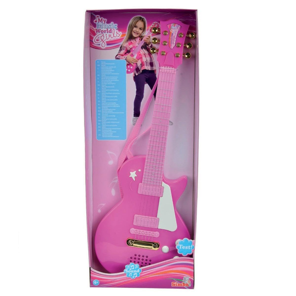 Simba 'My Music World' Girl's Electronic Pink Guitar with Metal Strings | 56cm | for Ages 4+