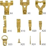 NORTHERN BROTHERS 230 Pcs Picture Hooks Kit Frame Hangers Nails Sawtooth D Ring view 2