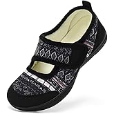 Rihero Womens Slippers Wide Width Diabetic Shoes Edema House Barefoot Walking Shoes Adjustable Indoor Outdoor Slippers