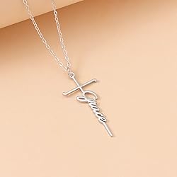 Lcherry Grace Name Cross Necklace Personalized