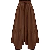 Arolina Women Long Skirts High Waist Skirts Renaissance Maxi Skirts Summer Casual Elegant A Line Flowy Skirts with Pockets