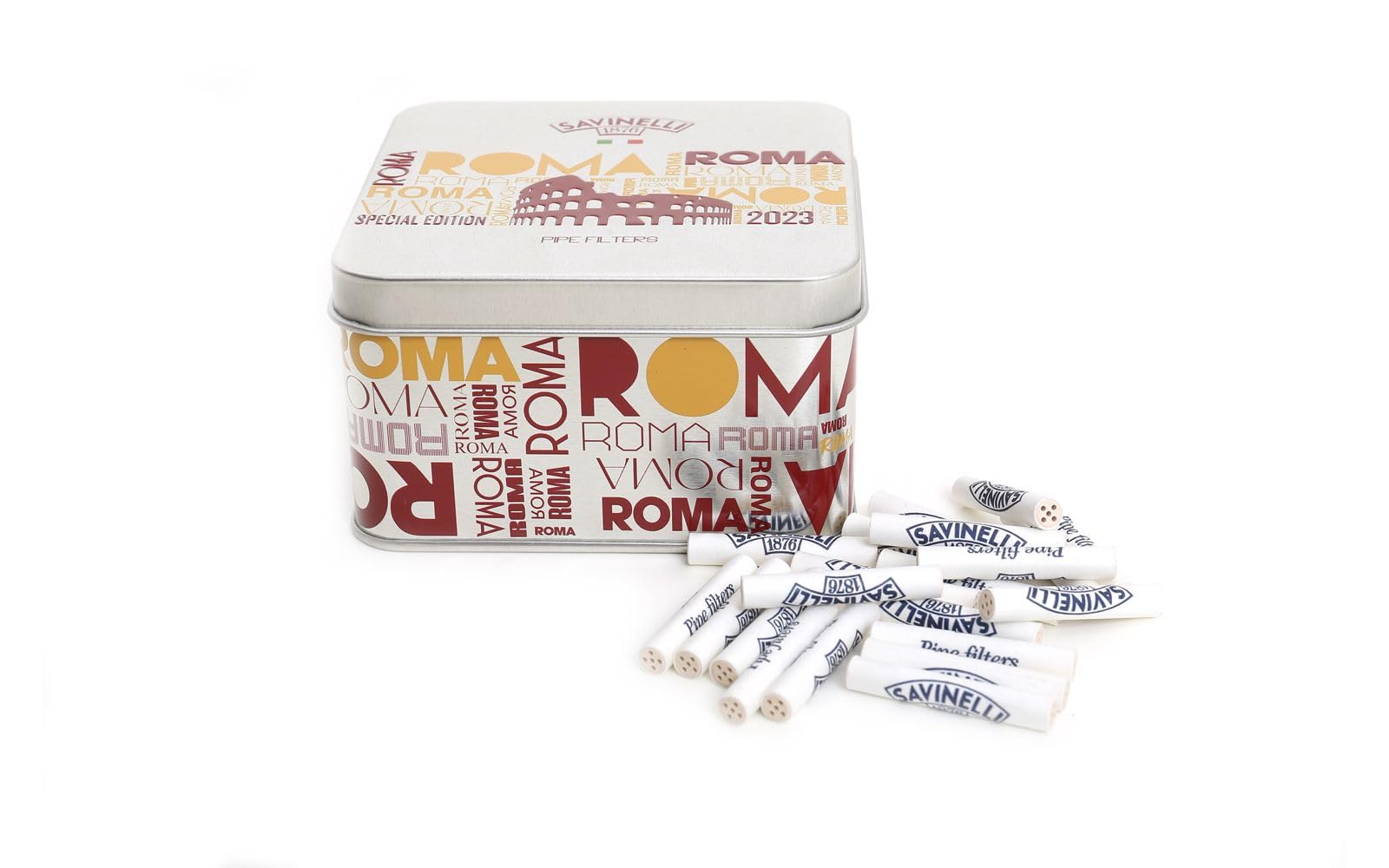 Nordic Art Store 1 tin Savinelli Charcoal Pipe Filters, 6mm Diameter, 100 Filters per Tin, Made in Italy