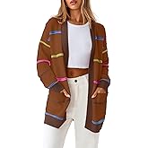 Sidefeel Cardigan Sweaters for Women Lightweight Striped 2025 Long Sleeve Open Front Loose Knit Sweaters Clothes