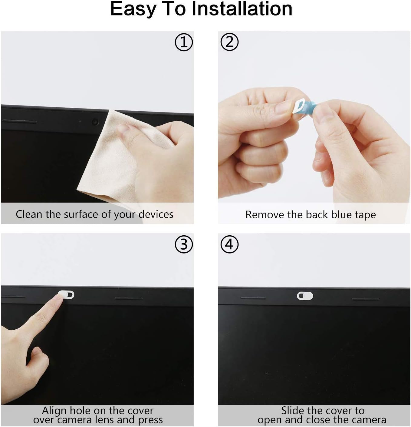 Laptop Camera Cover Slide, Anti-spy Webcam Cover for Laptop, PC, MacBook,iMac,Computer,iPad,Smartphone,Echo Spot,Tablet,Ultra Thin Camera Slide Blocker: Computers & Accessories