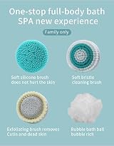 Oxlaw Rechargeable Electric Body Brush Set w/ 6 Heads for Deep Cleanse & view 4