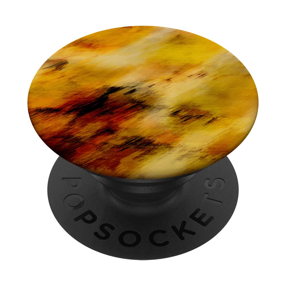 Yellow, orange, and burnt sienna abstract art PopSockets Swappable PopGrip
