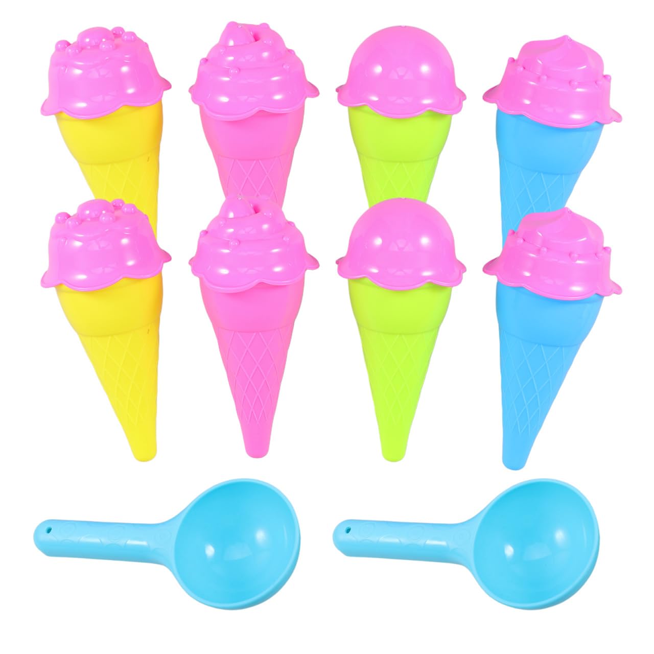 Toddmomy Kids Ice Cream Cone Sand Toys Set Creative Beach Play Mold with Scoop for Outdoor Indoor Seaside Activities
