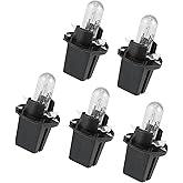 Hihaha 5pcs DC 12V 1.2W T5 Dashboard Light Blub Yellow for Car Internal with Twist Socket Durable Material