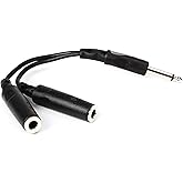 Hosa YPP111 1/4 inch TS Male to Dual 1/4 inch TS Female Y Cable - 6 Inch