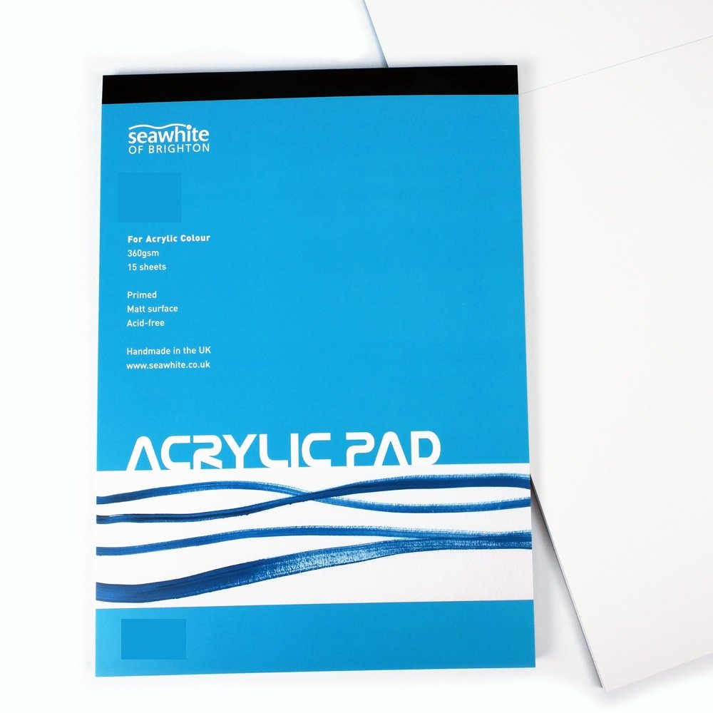 Seawhite - A4 Acrylic Painting Pad - 360 GSM - 15 Sheets Primed Matt Surface - Acid Free - Ideal for Students and Professional Artists